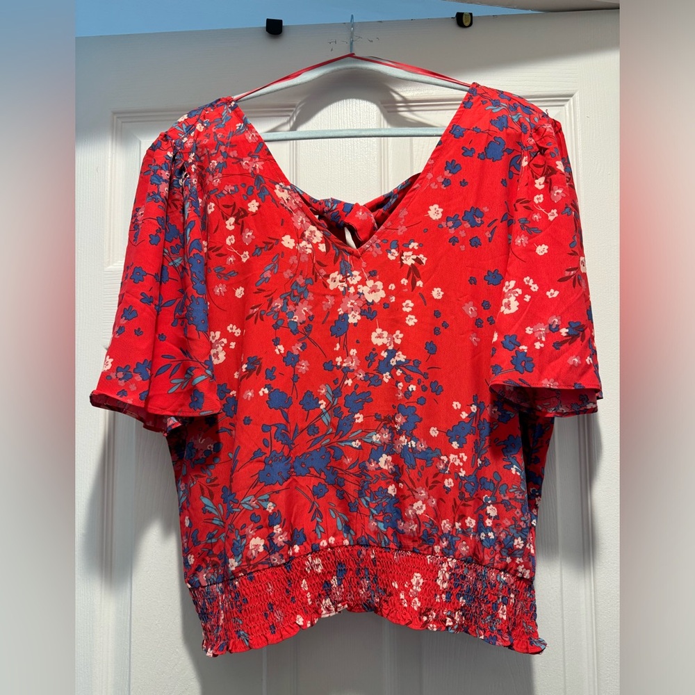 Floral Red Top